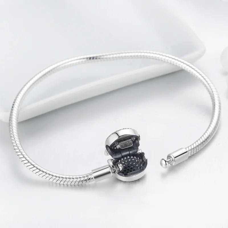 (image for) Pandora Style Silver Cute Cat Chain Bracelet - SCB053 - View 5