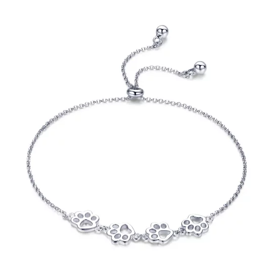Pandora Style Silver Cute Pet Claw Marks Chain Slider Bracelet - SCB096