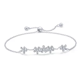 Pandora Style Silver Daisy Chain Slider Bracelet - SCB084 Pandora Style Silver Daisy Chain Slider Bracelet - SCB084