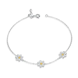 (image for) Pandora Style Silver Daisy Chain Slider Bracelet - SCB165