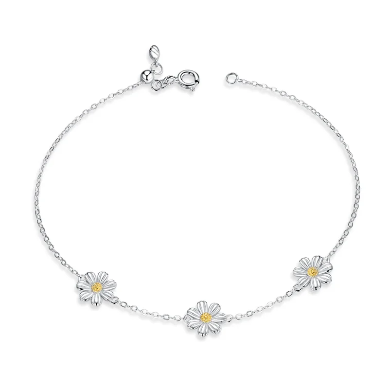 (image for) Pandora Style Silver Daisy Chain Slider Bracelet - SCB165 - Product Image