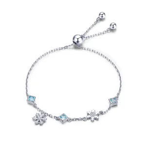 (image for) Pandora Style Silver Dancing Snowflake bracelet - BSB001
