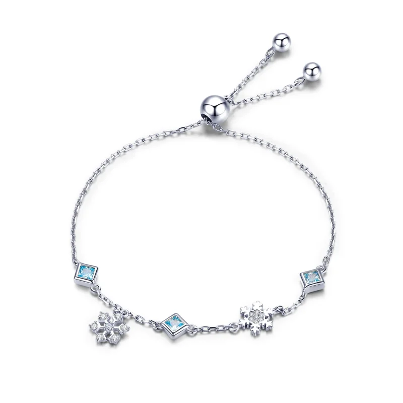 (image for) Pandora Style Silver Dancing Snowflake bracelet - BSB001 - Product Image