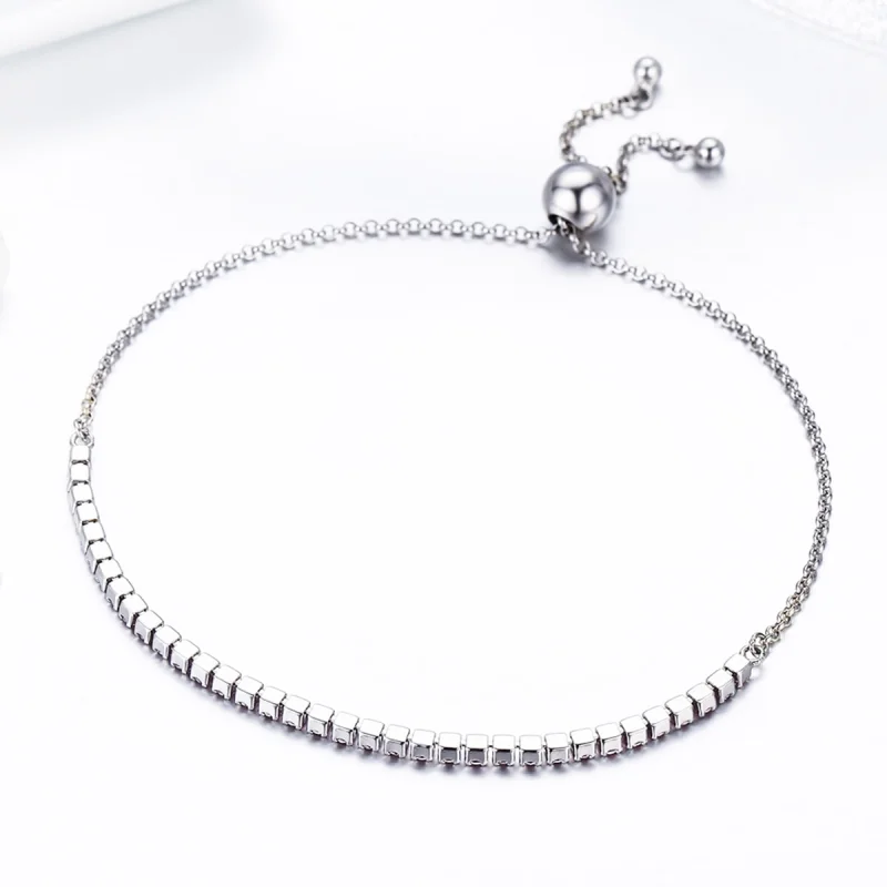 (image for) Pandora Style Silver Elegant Accompany Slider Tennis Bracelet - SCB045 - View 6