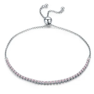 (image for) Pandora Style Silver Elegant Accompany Slider Tennis Bracelet - SCB045
