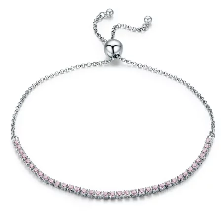 Pandora Style Silver Elegant Accompany Slider Tennis Bracelet - SCB045