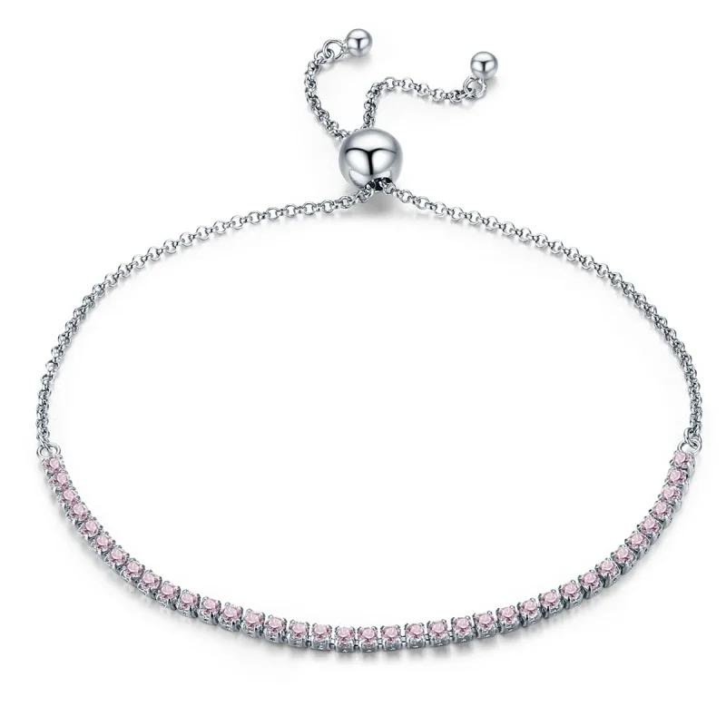 (image for) Pandora Style Silver Elegant Accompany Slider Tennis Bracelet - SCB045 - Product Image