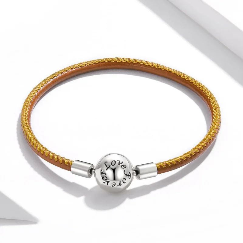 (image for) Pandora Style Silver Family Forever Leather bracelet - SCB215 - View 4