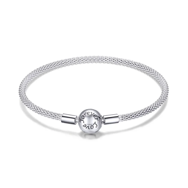 (image for) Pandora Style Silver Forever Love Mesh Bracelet - SCB105 - Product Image