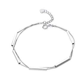 Pandora Style Silver Geometry Chain Slider Bracelet - SCB170