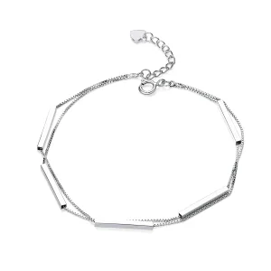 (image for) Pandora Style Silver Geometry Chain Slider Bracelet - SCB170