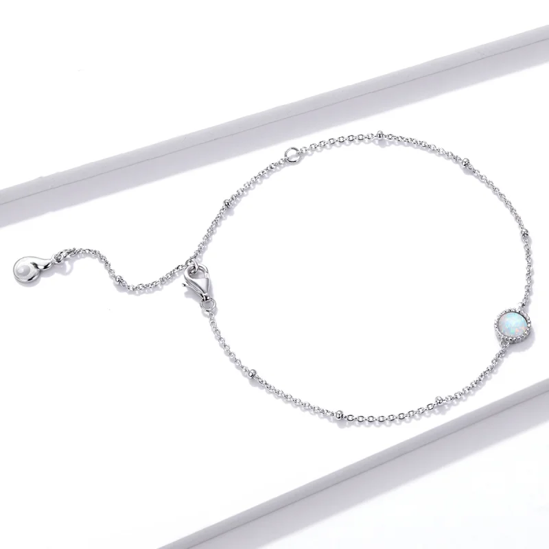 (image for) Pandora Style Silver Gorgeous Opal bracelet - BSB054 - View 3