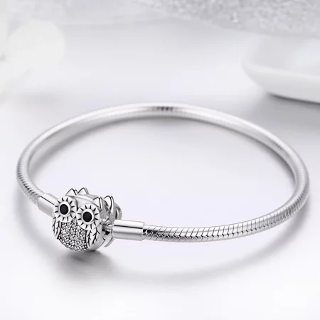 Pandora Style Silver Graduation Cute Owl Chain Bracelet - SCB067