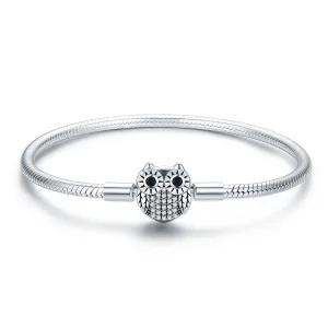 (image for) Pandora Style Silver Graduation Cute Owl Chain Bracelet - SCB067