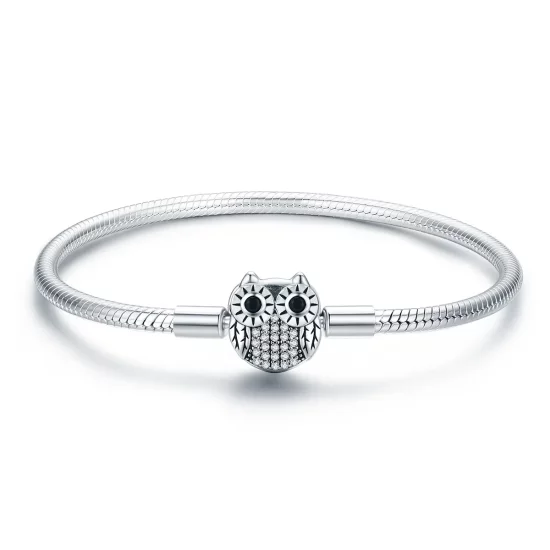 Pandora Style Silver Graduation Cute Owl Chain Bracelet - SCB067