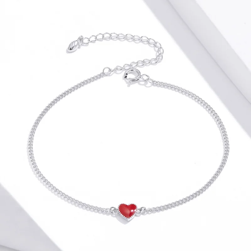(image for) Pandora Style Silver Heart bracelet - SCB182 - View 3