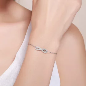 Pandora Style Silver Infinity Chain Slider Bracelet - SCB056 Pandora Style Silver Infinity Chain Slider Bracelet - SCB056
