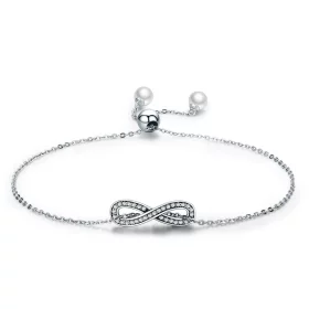 Pandora Style Silver Infinity Chain Slider Bracelet - SCB056 Pandora Style Silver Infinity Chain Slider Bracelet - SCB056