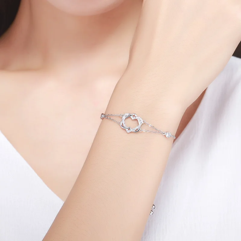 (image for) Pandora Style Silver Love Cardiogram Anniversary Slider Bracelet - SCB022 - View 2