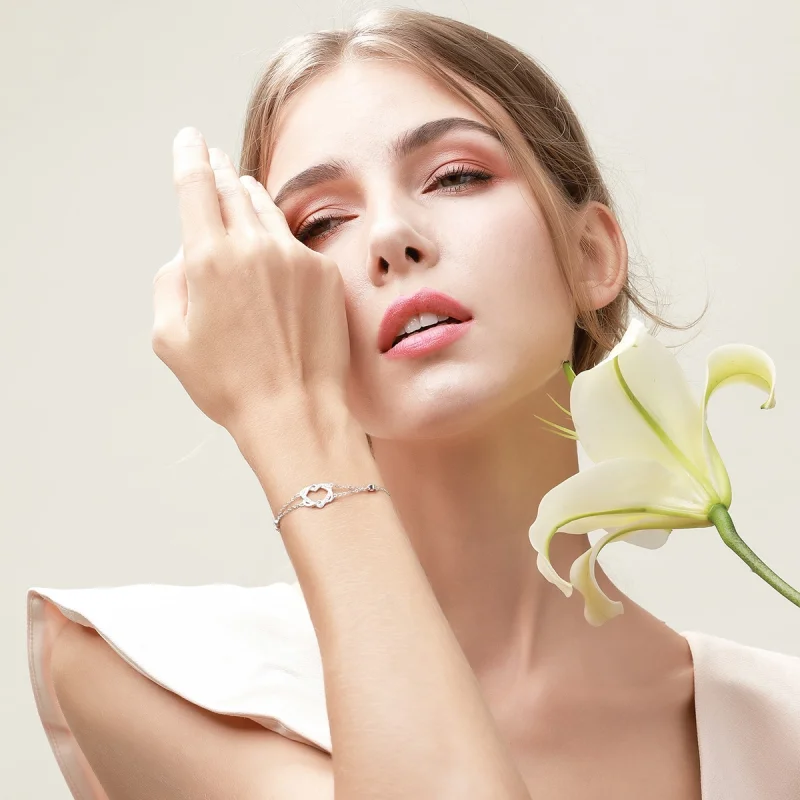 (image for) Pandora Style Silver Love Cardiogram Anniversary Slider Bracelet - SCB022 - View 3