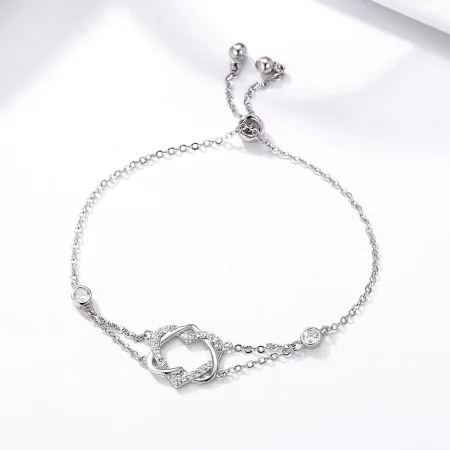 Pandora Style Silver Love Cardiogram Anniversary Slider Bracelet - SCB022