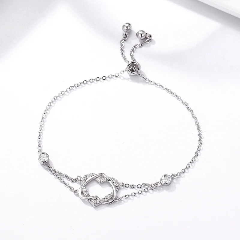(image for) Pandora Style Silver Love Cardiogram Anniversary Slider Bracelet - SCB022 - View 4