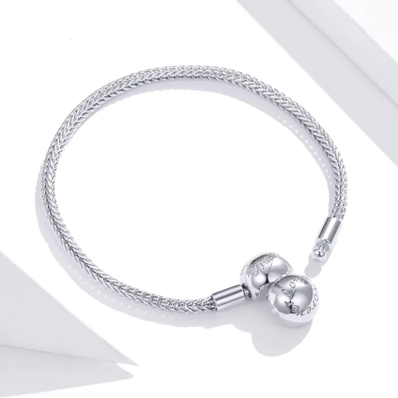 (image for) Pandora Style Silver love forever snake chain bracelet - SCB201 - View 4
