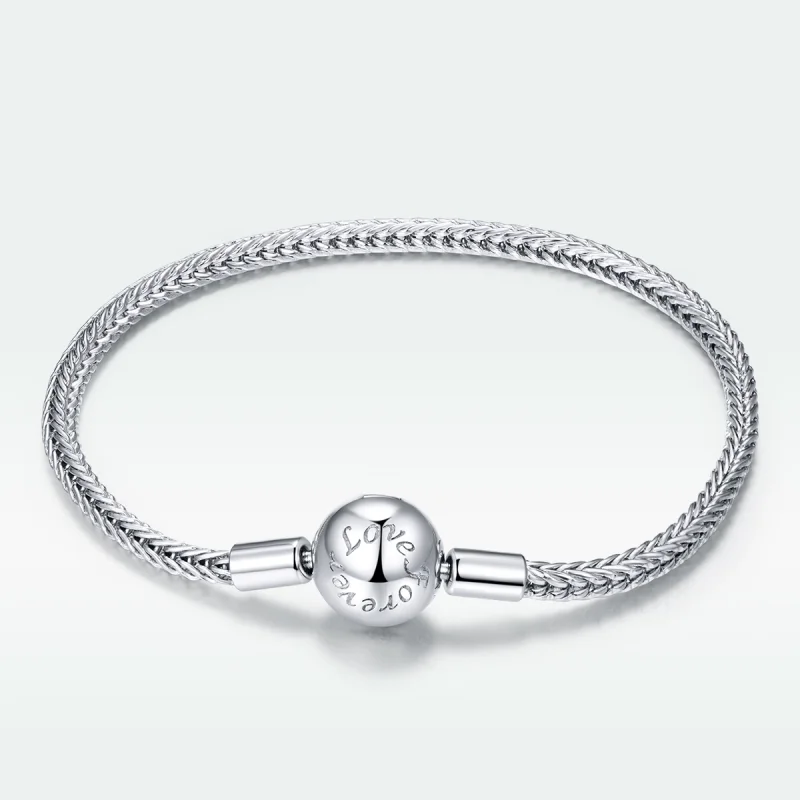 (image for) Pandora Style Silver love forever snake chain bracelet - SCB201 - View 5