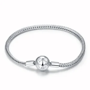 (image for) Pandora Style Silver love forever snake chain bracelet - SCB201