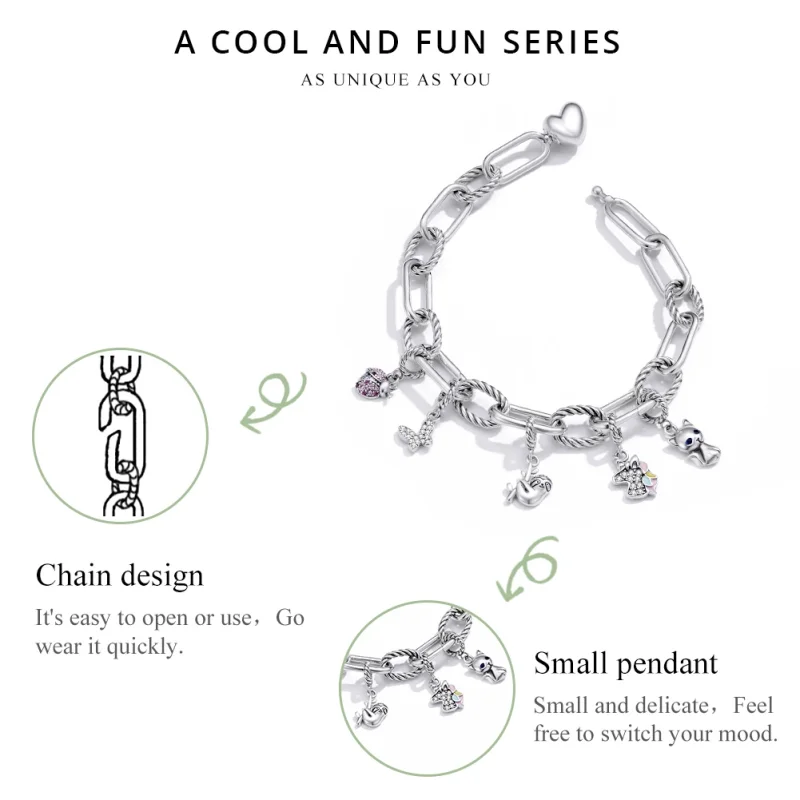 (image for) Pandora Style Silver Love of Link bracelet - SCB202 - View 3