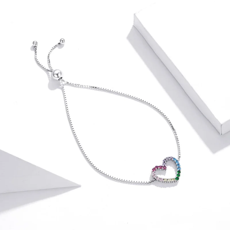 (image for) Pandora Style Silver Love of Rainbow bracelet - SCB216 - View 2