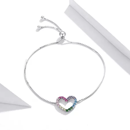 Pandora Style Silver Love of Rainbow bracelet - SCB216