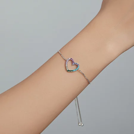 Pandora Style Silver Love of Rainbow bracelet - SCB216