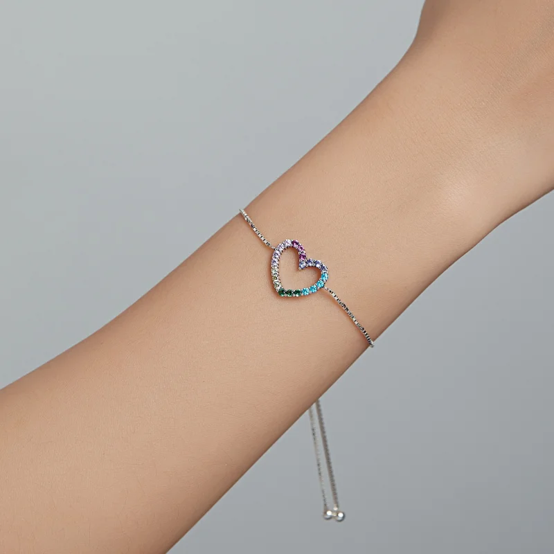 (image for) Pandora Style Silver Love of Rainbow bracelet - SCB216 - View 7