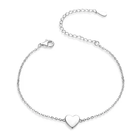 Pandora Style Silver Loved Heart Chain Slider Bracelet - SCB161 Pandora Style Silver Loved Heart Chain Slider Bracelet - SCB161