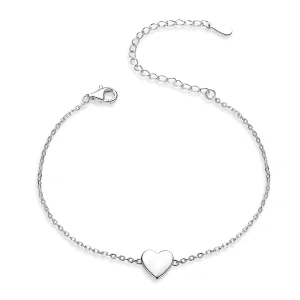 Pandora Style Silver Loved Heart Chain Slider Bracelet - SCB161 (image for) Pandora Style Silver Loved Heart Chain Slider Bracelet - SCB161