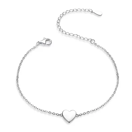Pandora Style Silver Loved Heart Chain Slider Bracelet - SCB161
