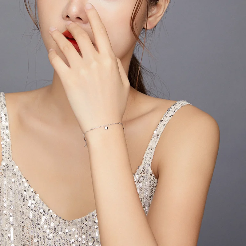 (image for) Pandora Style Silver Loving Heart bracelet - SCB191 - View 6