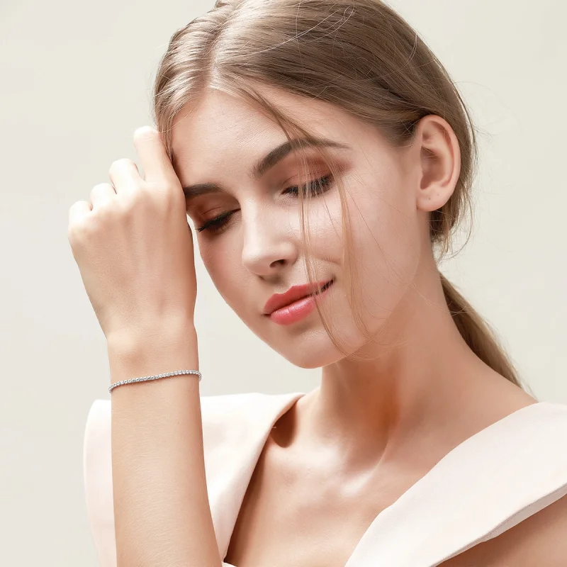 (image for) Pandora Style Silver Lovingly bracelet - SCB029 - View 8