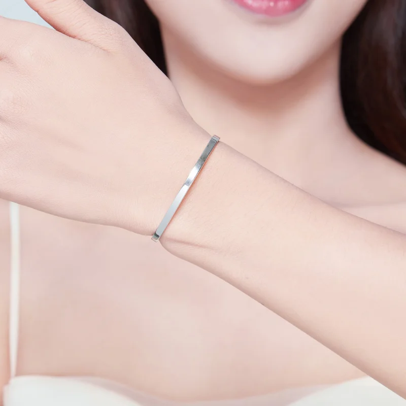 (image for) Pandora Style Silver Nothing Is Impossible Open Cuff Bangle - SCB160 - View 5