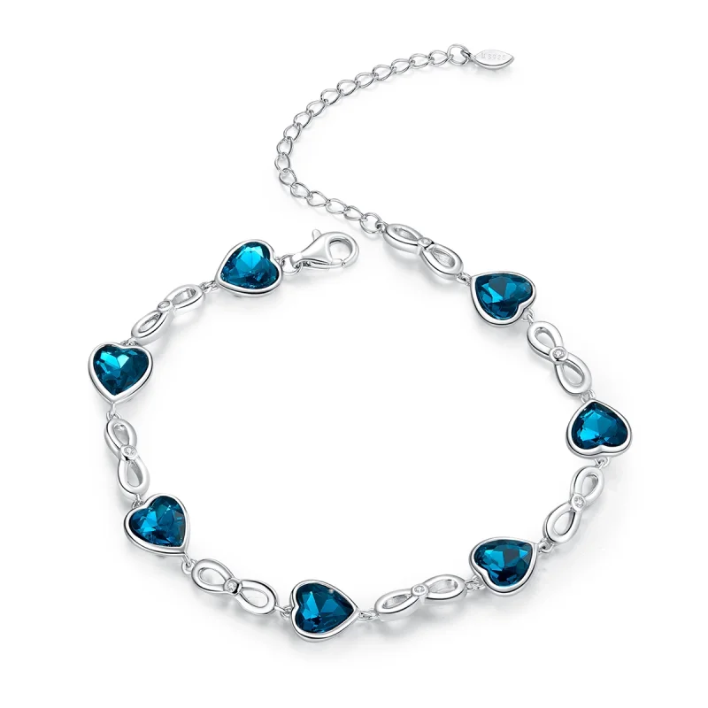 (image for) Pandora Style Silver Ocean Heart Chain Slider Bracelet - SCB163 - Product Image