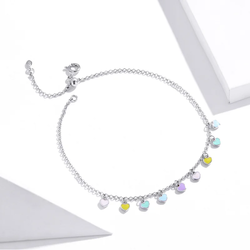 (image for) Pandora Style Silver Rainbow Love bracelet - SCT020 - View 4