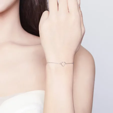 Pandora Style Silver Shape of Love Chain Slider Bracelet - SCB159