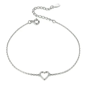 (image for) Pandora Style Silver Shape of Love Chain Slider Bracelet - SCB159