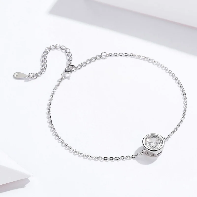 (image for) Pandora Style Silver Simple Chain Slider Bracelet - SCB157 - View 4