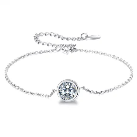 Pandora Style Silver Simple Chain Slider Bracelet - SCB157