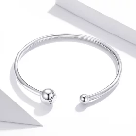 Pandora Style Silver Simple Stretch Open Bangle - SCB198 Pandora Style Silver Simple Stretch Open Bangle - SCB198