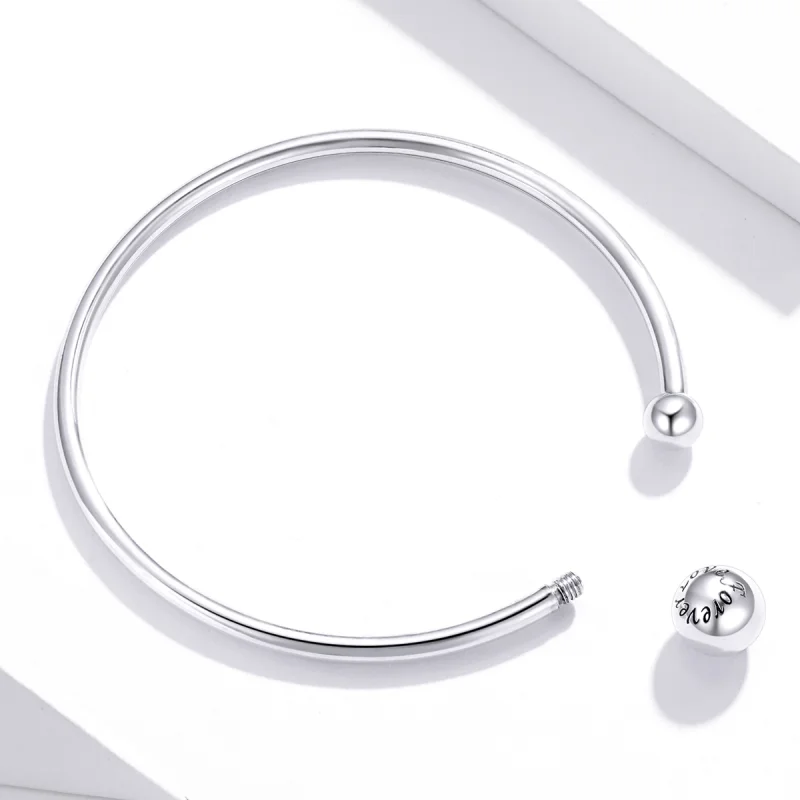 (image for) Pandora Style Silver Simple Stretch Open Bangle - SCB198 - View 3