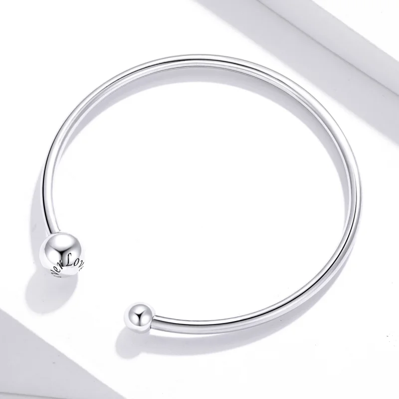 (image for) Pandora Style Silver Simple Stretch Open Bangle - SCB198 - View 4