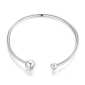 Pandora Style Silver Simple Stretch Open Bangle - SCB198 Pandora Style Silver Simple Stretch Open Bangle - SCB198